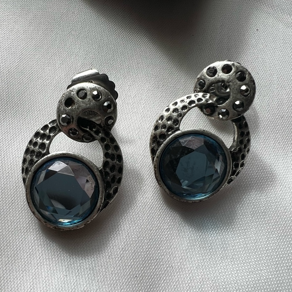 Lia Sophia Kiam Family blue stone earrings